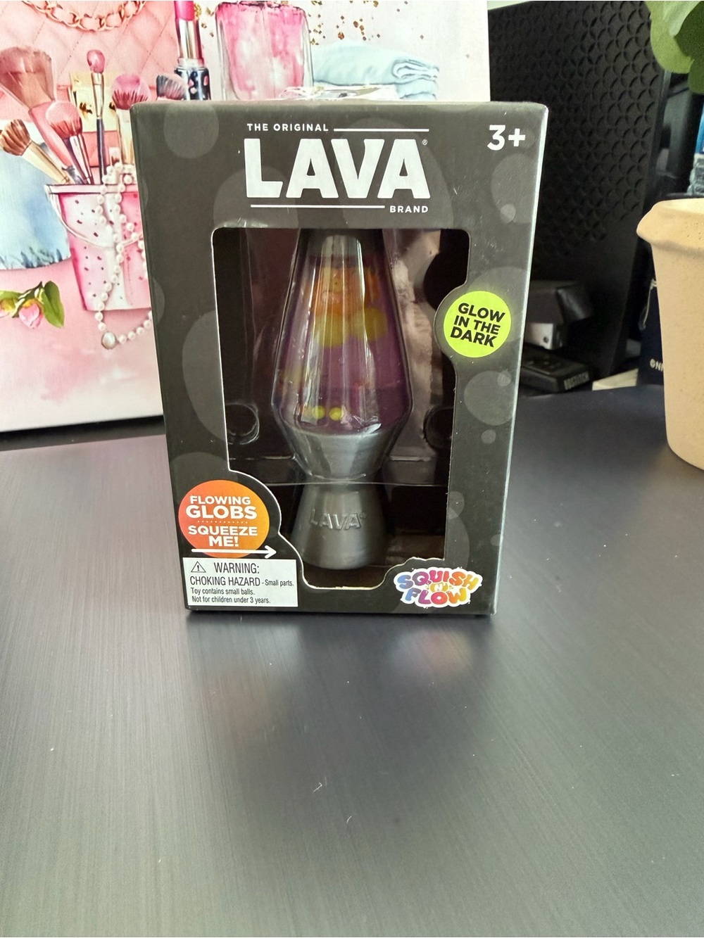 Nee Doh LAVA Lamp glow in the dark Squish N Flow Sensory Toy NWT